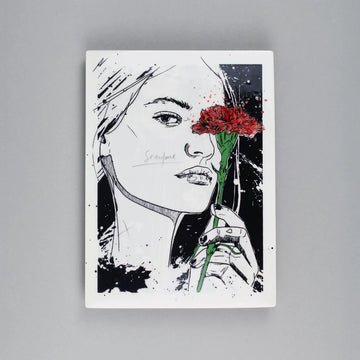 screen-printed tile. Screen printing on ceramic with ceramic inks. Limited edition. Illustration by Tamara Alves