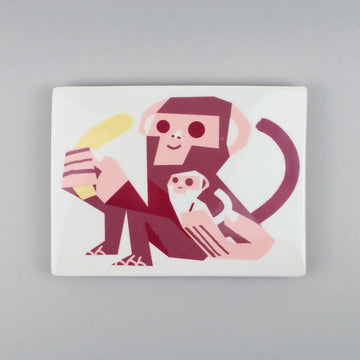screen-printed tile. Screen printing on ceramic with ceramic inks. Limited edition. Illustration by Tiago Galo