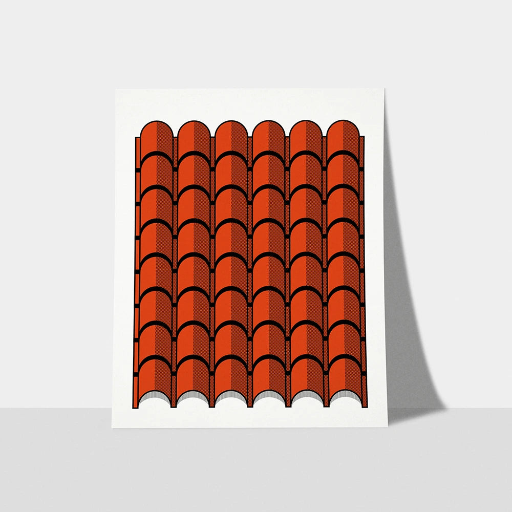 Roof Tile Red Clay Screen Printing Limited Edition