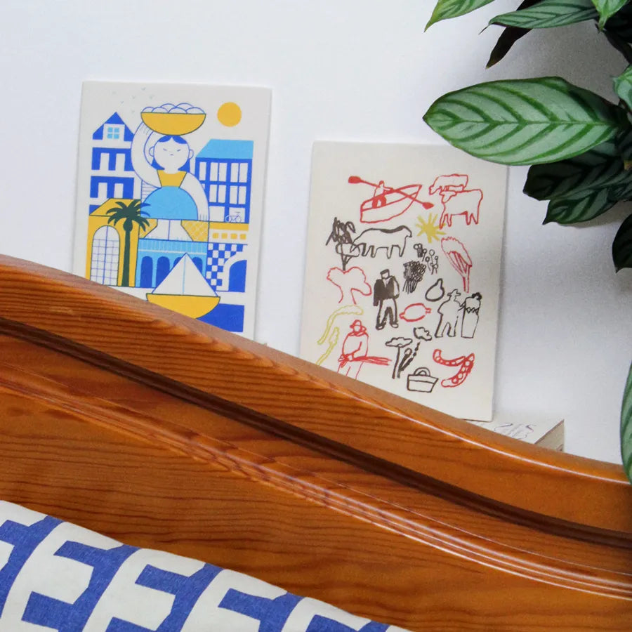 screen-printed tile. Screen printing on ceramic with engobe. Limited edition. Illustration by Inês Viegas Oliveira