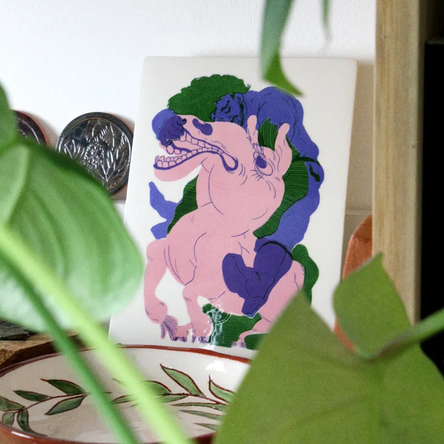 screen printed tile with ceramics inks. Limited edition. Illustration by João Barroqueiro