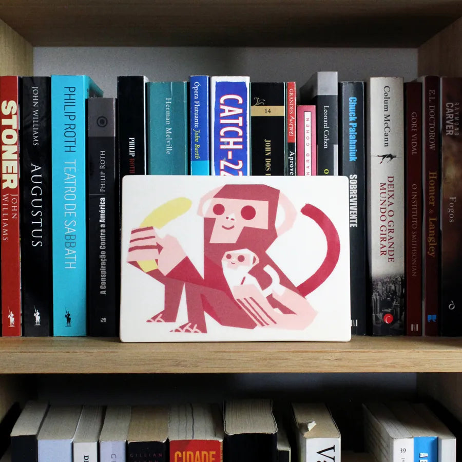 screen-printed tile. Screen printing on ceramic with ceramic inks. Limited edition. Illustration by Tiago Galo