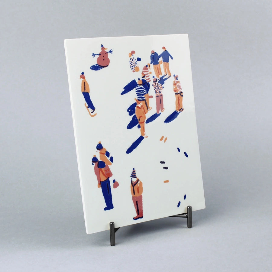 screen printed tile with ceramics inks. Limited edition. Illustration by Inês Machado